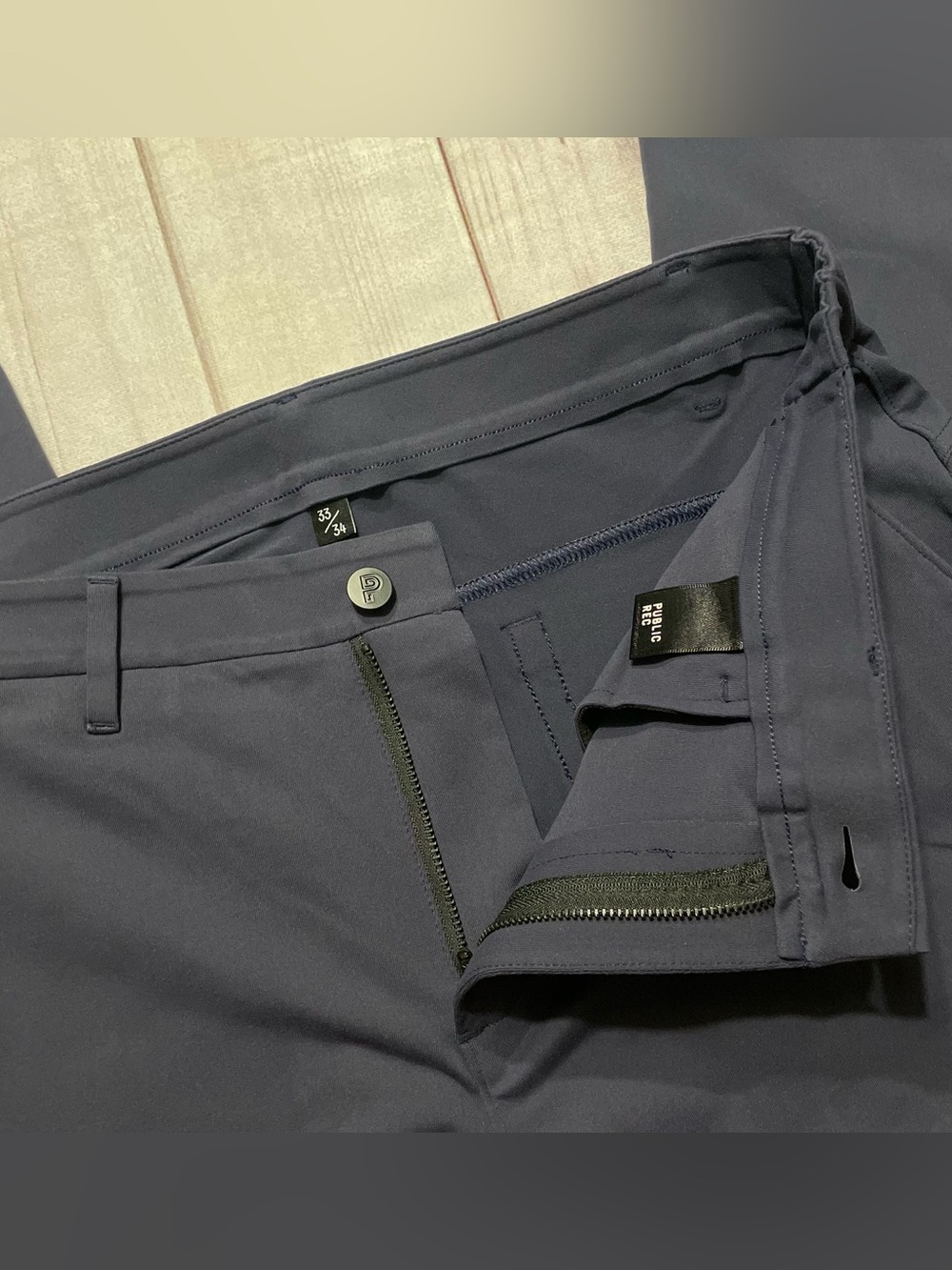 NWOT Public Rec Pants Men’s 33x34 Navy Blue All Day Every Day Stretch Straight - Picture 7 of 11